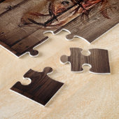 Westerne droomvanger amerikaanse indianenwolf legpuzzel (Zijkant)