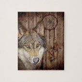 Westerne droomvanger amerikaanse indianenwolf legpuzzel (Verticaal)