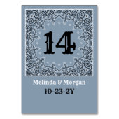 Westerne Dusty Blue Bandana gepersonaliseerde brui Kaart (Achterkant)