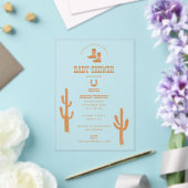 Westerne Earth Tone Country Baby-laarzen Douche Acryl Uitnodigingen (Insitu (Huwelijk))