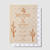 Westerne Earth Tone Country Baby-laarzen Douche Vellum Uitnodigingen (Offset (Uitnodiging))