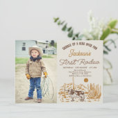  Westerne eerste Rodeo 1e verjaardag foto Kaart (Staand voorkant)