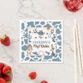 Westerne eerste Rodeo Boy 1e Verjaardag Blauw Serv Servet (Insitu)