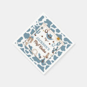 Westerne eerste Rodeo Boy 1e Verjaardag Blauw Serv Servet (Hoek)