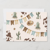 Westerne eerste Rodeo Boy 1e verjaardagsfoto Kaart (Achterkant)