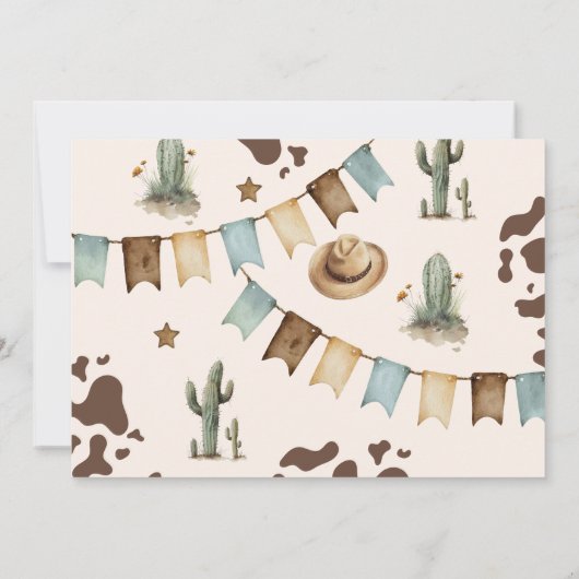 Westerne eerste Rodeo Boy 1e verjaardagsfoto Kaart (Achterkant)