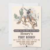 Westerne eerste Rodeo Cowboy 1e Verjaardag Kaart (Voorkant)