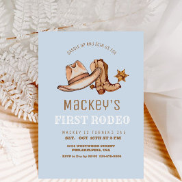 Westerne eerste Rodeo Cowboy Verjaardag Kaart