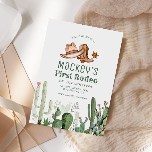 Westerne eerste Rodeo Cowboy verjaardagsfeestje Kaart