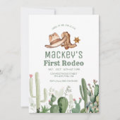Westerne eerste Rodeo Cowboy verjaardagsfeestje Kaart (Voorkant)