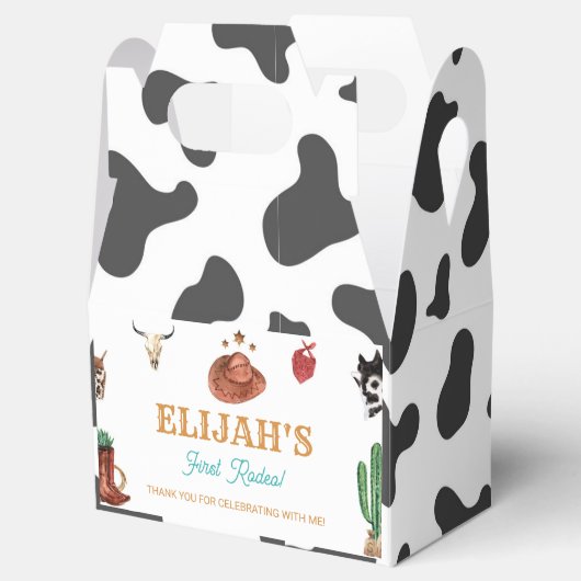 Westerne eerste Rodeo Cowboy verjaardagsgunst box Bedankdoosjes (Geopend)