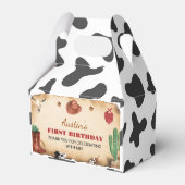 Westerne eerste Rodeo Cowboy verjaardagsgunst box Bedankdoosjes (Achterkant)