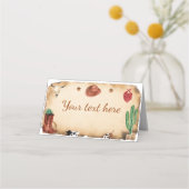 Westerne eerste Rodeo Cowboy verjaardagsplek kaart Plaatskaartje (Achterkant)