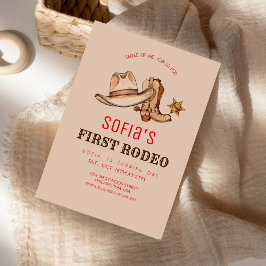 Westerne eerste Rodeo Cowgirl verjaardagsfeestje Kaart