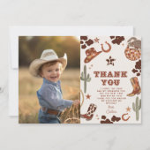 Westerne eerste Rodeo jongen verjaardagsfoto bedan Kaart (Voorkant)