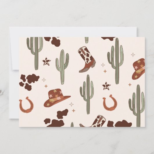 Westerne eerste Rodeo jongen verjaardagsfoto bedan Kaart (Achterkant)