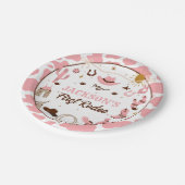 Westerne eerste Rodeo meisje 1e verjaardag roze Papieren Bordje (Gekanteld)