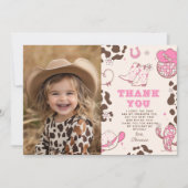 Westerne eerste Rodeo meisje verjaardagsfoto bedan Kaart (Voorkant)