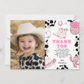 Westerne eerste Rodeo meisje verjaardagsfoto bedan Kaart (Voorkant)