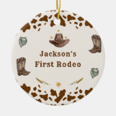 Westerne eerste Rodeo Party Keramisch Ornament (Voorkant)