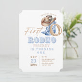 Westerne eerste Rodeo Verjaardag Cowboy Party Boy Kaart (Staand voorkant)