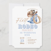 Westerne eerste Rodeo Verjaardag Cowboy Party Boy Kaart (Voorkant)
