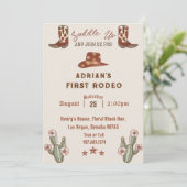 Westerne eerste Rodeo Verjaardag Kaart (Staand voorkant)