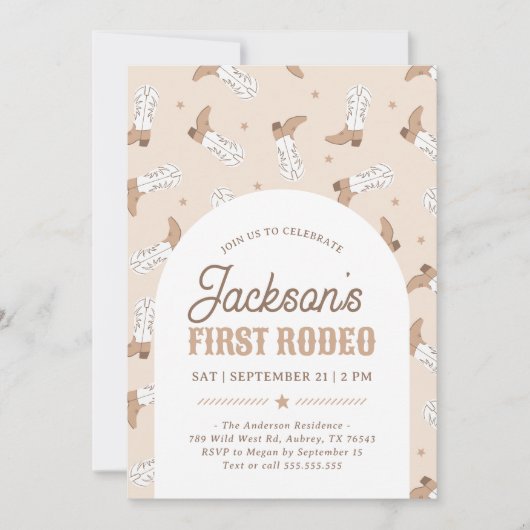 Westerne eerste Rodeo Verjaardag Kaart (Voorkant)