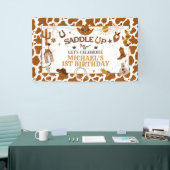 Westerne eerste Rodeo verjaardagsbanner Spandoek (Beurs)