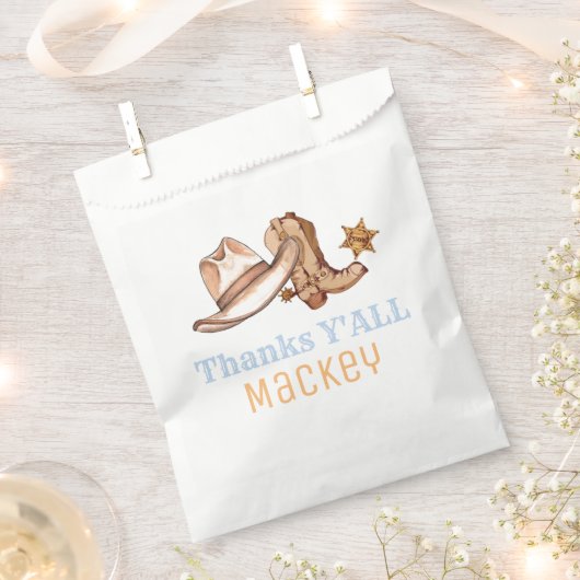 Westerne eerste Rodeo verjaardagsfeestje papier Bo Bedankzakje (Geknipt)