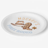 Westerne eerste Rodeo verjaardagsfeestje papier Bo Papieren Bordje (Gekanteld)