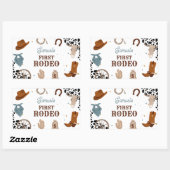 Westerne eerste rodeo wild west boy eerste verjaar rechthoekige sticker (Vel)