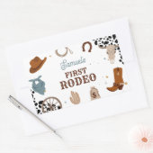 Westerne eerste rodeo wild west boy eerste verjaar rechthoekige sticker (Envelop)