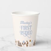Westerne eerste Rodeo Wild West Cowboy Blue Verjaa Papieren Bekers (Voorkant)