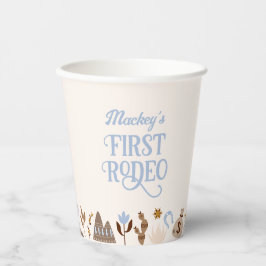 Westerne eerste Rodeo Wild West Cowboy Blue Verjaa Papieren Bekers
