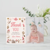 Westerne eerste Rodeo Wild West Cowboy roze Verjaa Kaart (Staand voorkant)