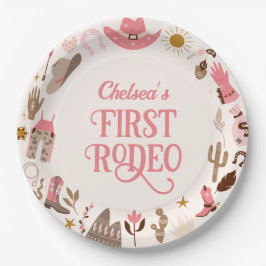 Westerne eerste Rodeo Wild West Cowboy roze Verjaa Papieren Bordje