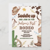 Westerne eerste Rodeo Wild West Cowboy Verjaardag Kaart (Voorkant)