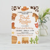 Westerne eerste Rodeo Wild West Cowboy Verjaardag Kaart (Staand voorkant)
