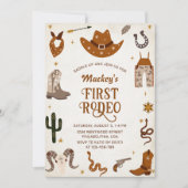 Westerne eerste Rodeo Wild West Cowboy Verjaardag Kaart (Voorkant)