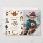 Westerne eerste Rodeo Wild West Cowboy Verjaardag Kaart (Voorkant)