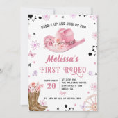 Westerne eerste rodeo wild west cowgirl verjaardag kaart (Voorkant)