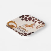 Westerne eerste rodeo zadels op paardenverjaardag papieren bordje (Gebogen)