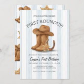 Westerne eerste verjaardag | cowboy | Eerste ronde Kaart (Voorkant / Achterkant)