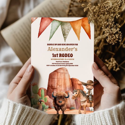 Westerne eerste verjaardag Rodeo Baby Boy Kaart