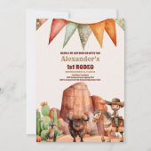 Westerne eerste verjaardag Rodeo Baby Boy Kaart (Voorkant)