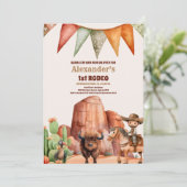 Westerne eerste verjaardag Rodeo Baby Boy Kaart (Staand voorkant)