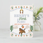Westerne Eerste Verjaardag Rodeo Baby Kaart (Staand voorkant)