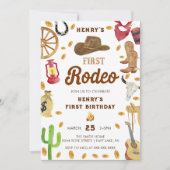 Westerne Eerste Verjaardag Rodeo Baby Kaart (Voorkant)