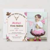 Westerne eerste verjaardag Rodeo rustieke cowboy f Kaart (Voorkant)